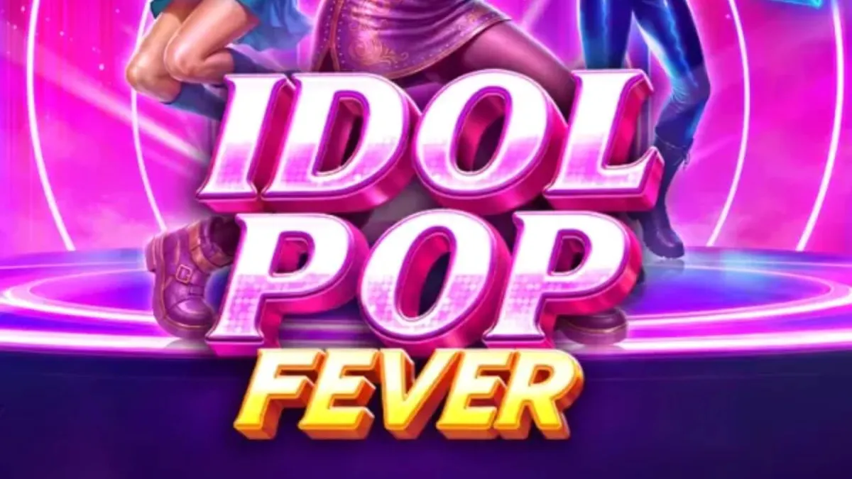 Pemandangan visual panggung konser neon dalam slot Idol Pop Fever